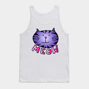 Purple Kitty Cat Tank Top